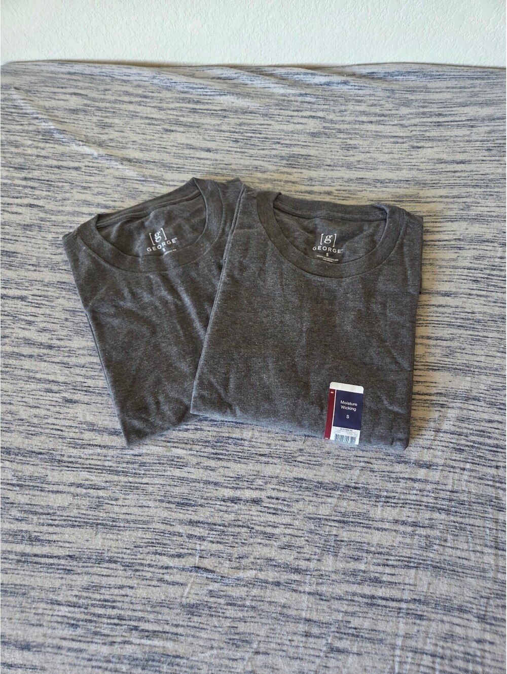 2 Pack - George Moisture Wicking Gray T-Shirt Size Small